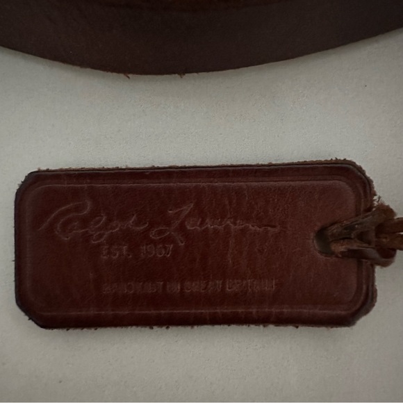 Vintage Ralph Lauren Hand Knit Open Weave Leather Backpack Dark Chocolate Brown - Picture 3 of 8